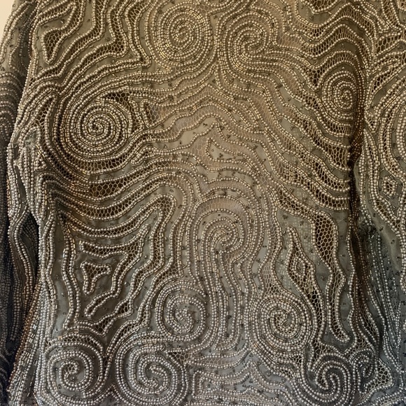 Halston Vintage Silk Hand Beaded Bugle jacket very Rare - Picture 16 of 16
